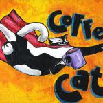 Acrylic painting for The Poppy Foundation (Las Vegas, NV) silent auction. "Coffee Cat"