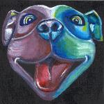 3 x 3 inch acrylic painting for The Love Pit rescue group silent auction. 